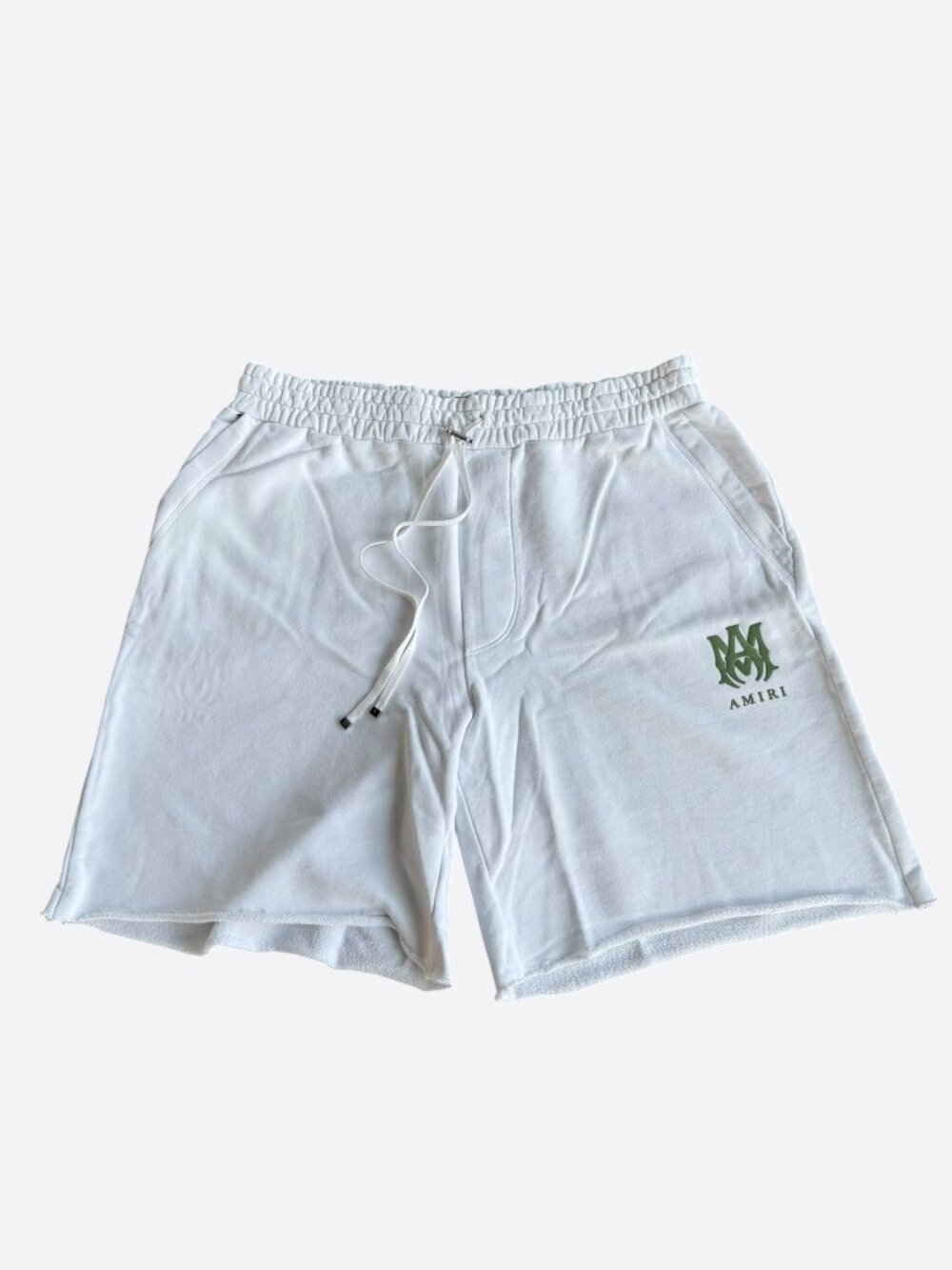 Amiri White Floral & Green MA Logo Shorts